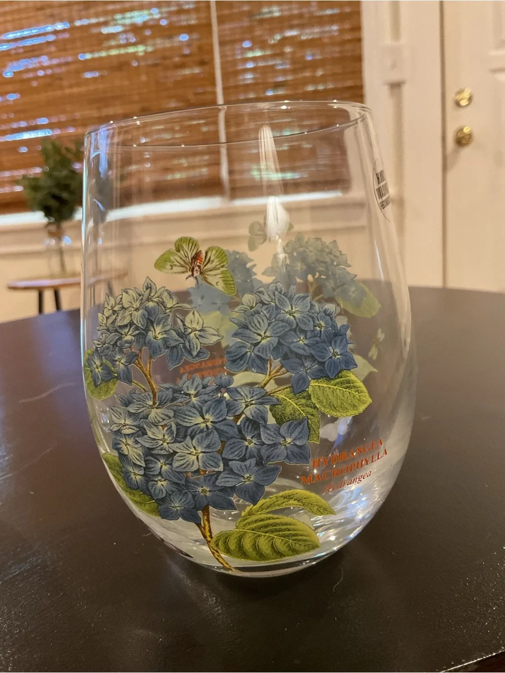 Portmeirion Floral Stemless Wine Glasses - Blue, Purple & Pink Floral Art